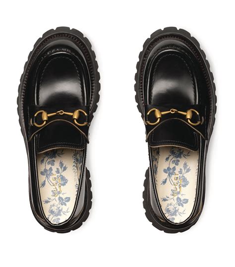 gucci lug sole horsebit loafers|Gucci loafer with bee.